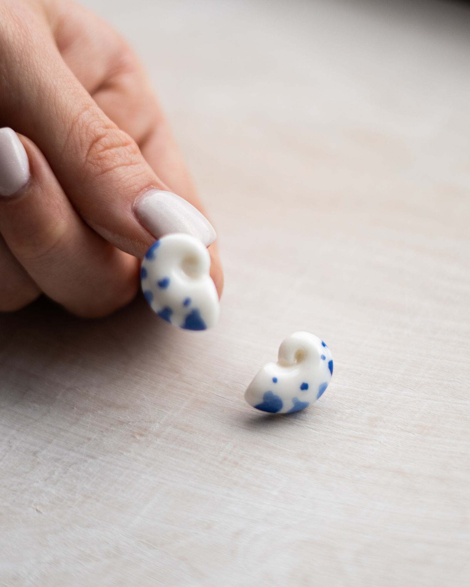 Kolczyki sztyfty muszle Nautilusy, błękitne - Image 9