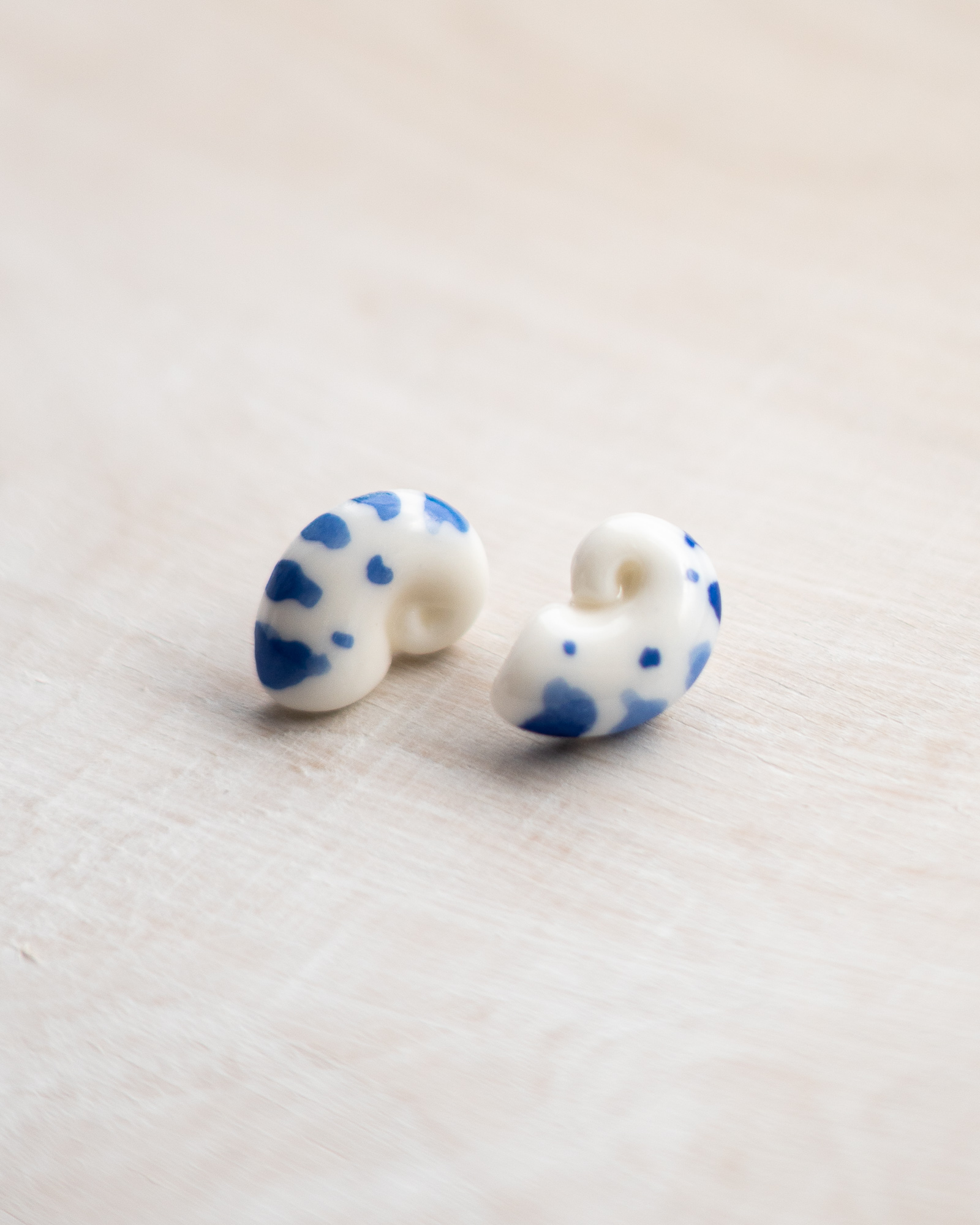 Kolczyki sztyfty muszle Nautilusy, błękitne - Image 2