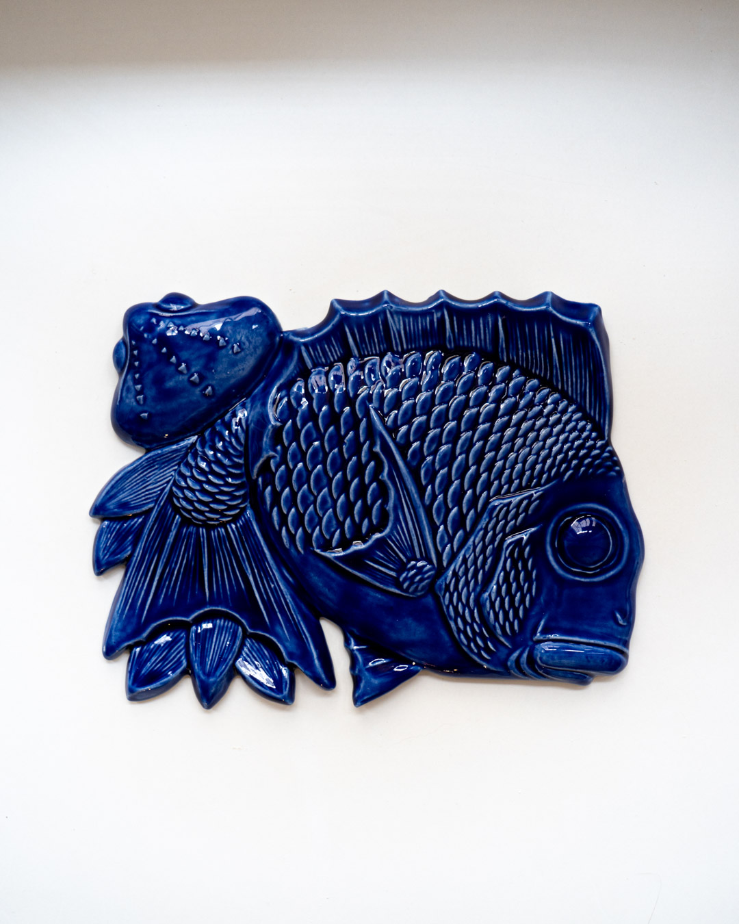 wall sculpture TAI fish with a shell and bamboo, celadon green (Kopia) - obrazek 8